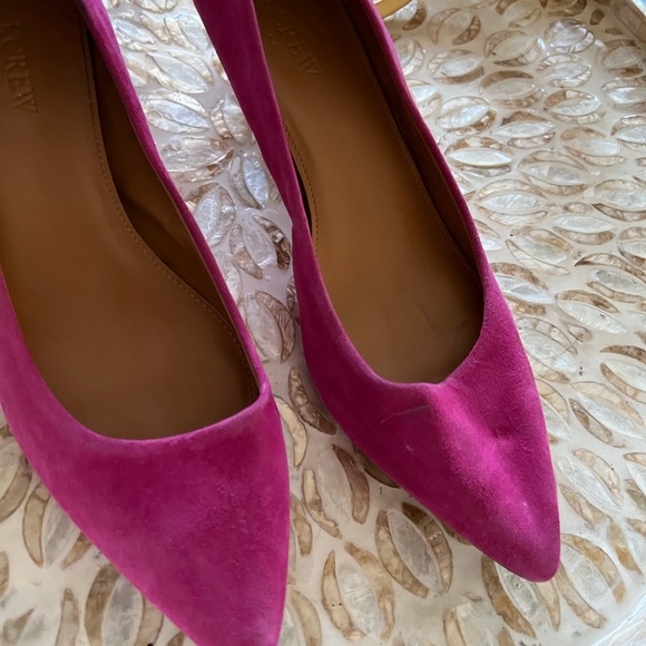 Pink Suedes Leather Kitten Heels - Picture 3 of 6